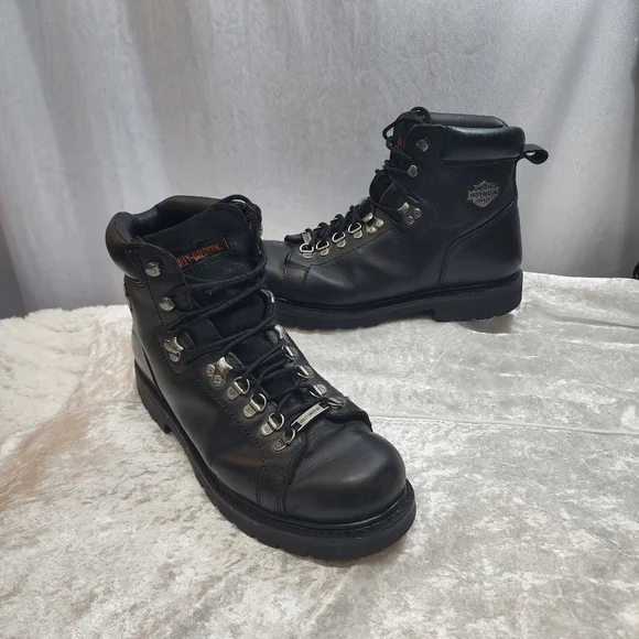 Harley-Davidson Black Leather Men\'s  Riding Boots Size 10 Excellent Condition 98619-14VM_ALT07 main image 3